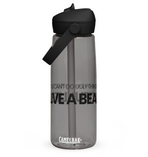 Flip straw water bottle