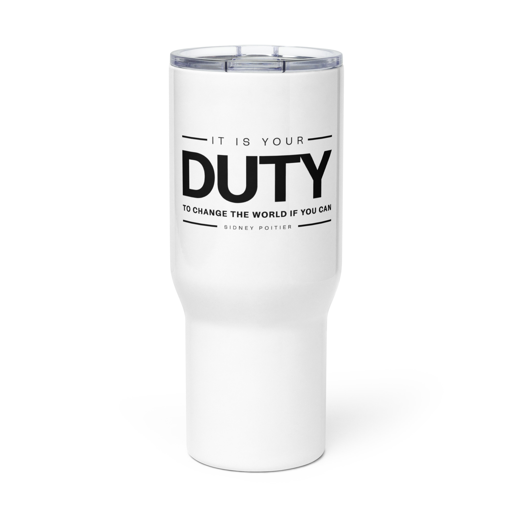 Travel mug with a handle