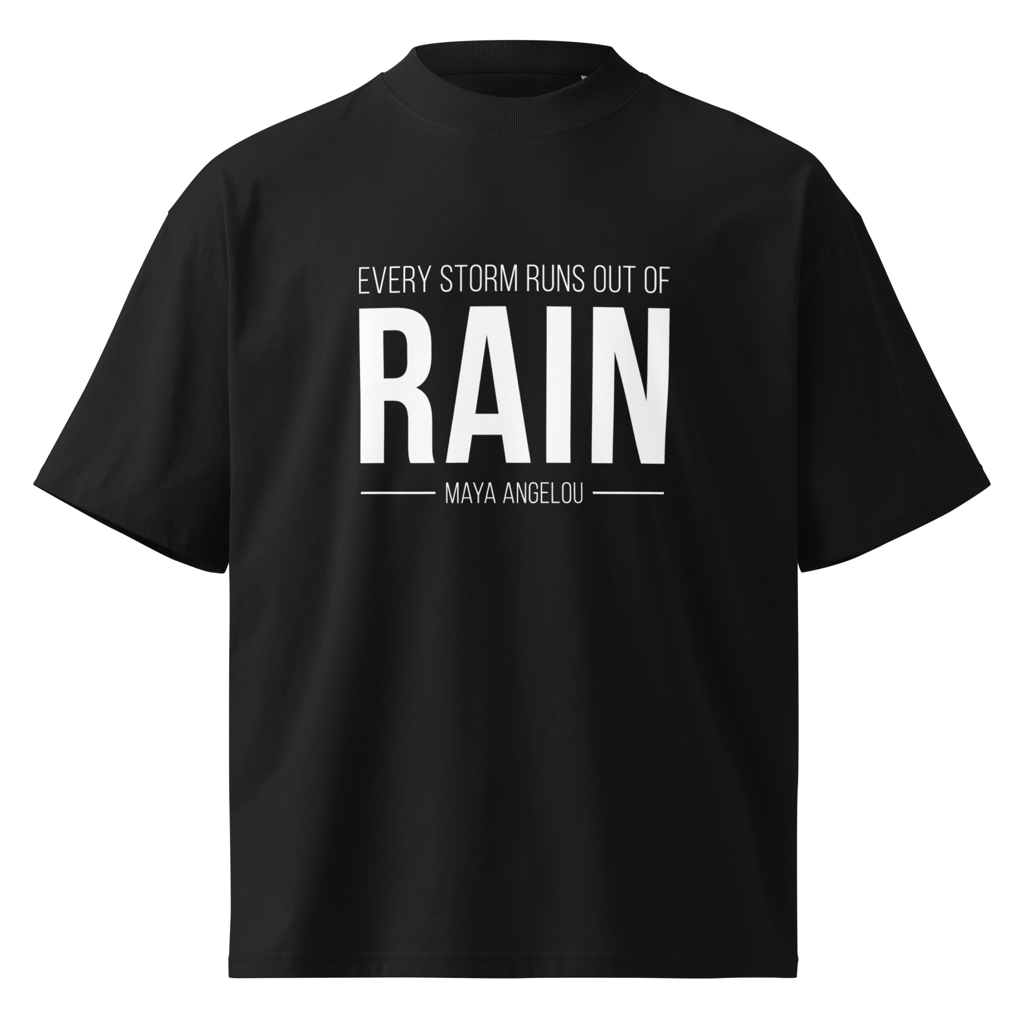 Unisex organic oversized high neck t-shirt