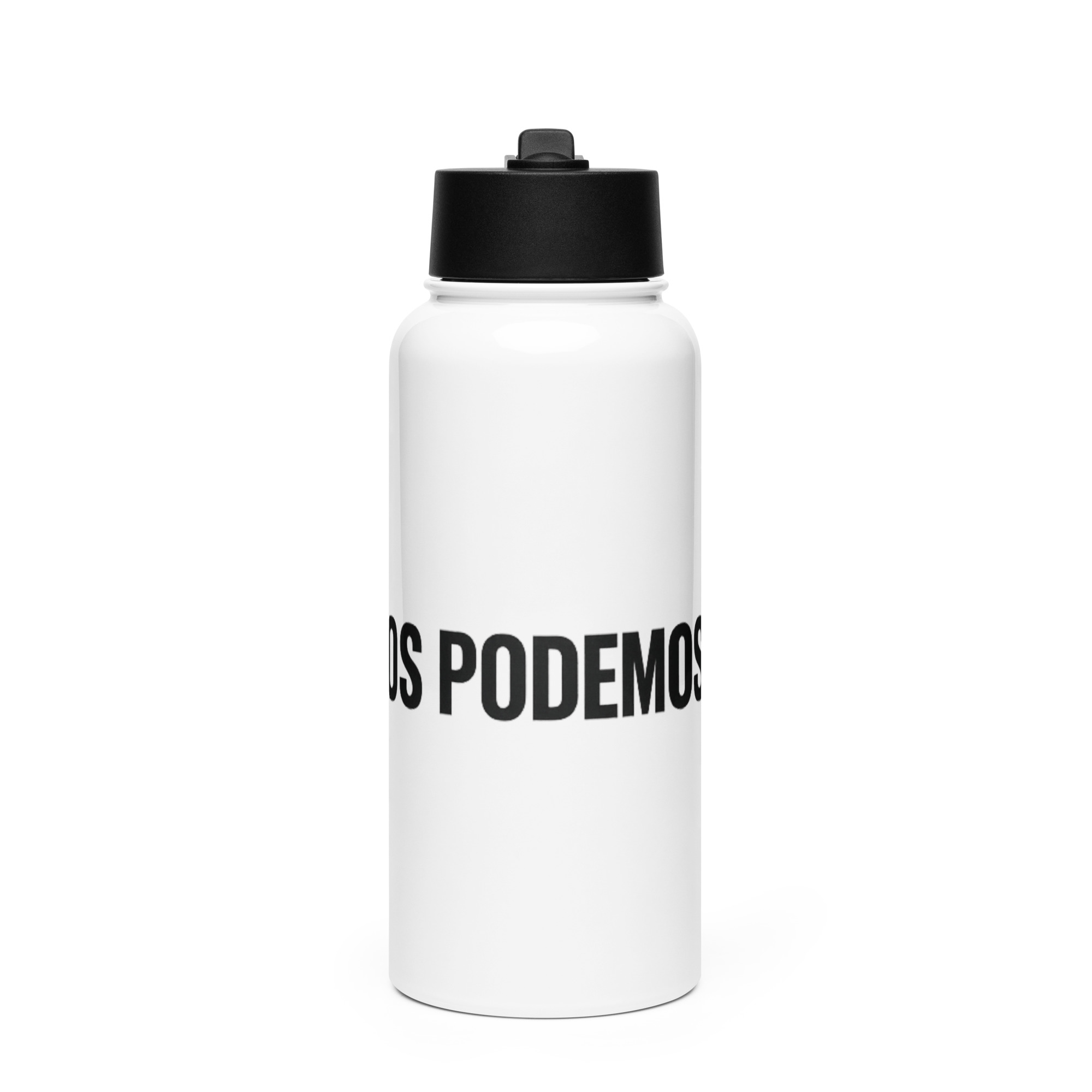 Stainless steel water bottle with a straw lid