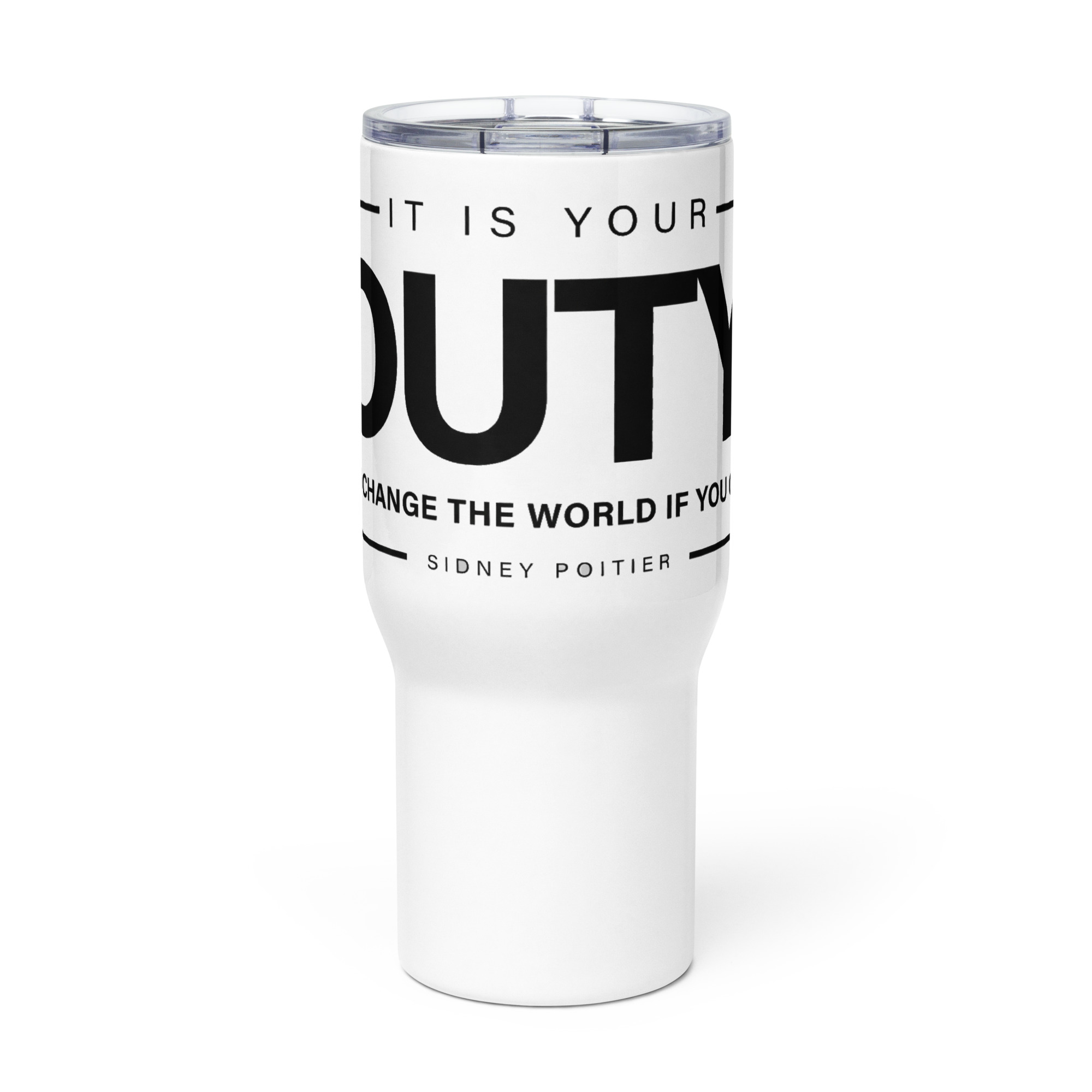 Travel mug with a handle